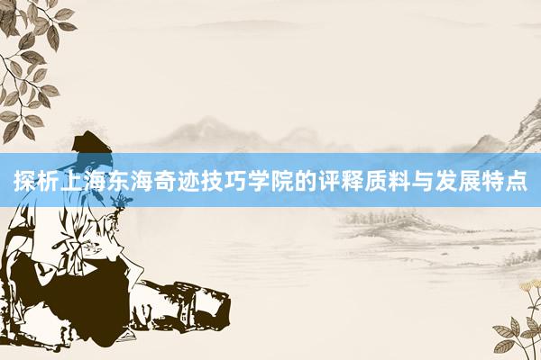 探析上海东海奇迹技巧学院的评释质料与发展特点